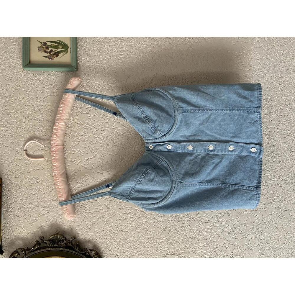 80s Bonjour Denim Bustier, Size Large Pretty Woman